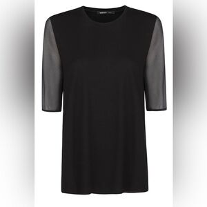 MANGO Sheer Mesh Sleeve Sweater/Tee circa 2014